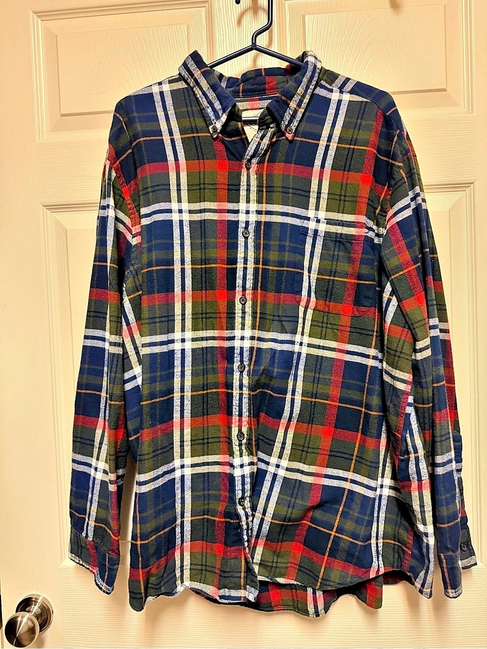 Plaid Flannel Shirt Men's Blue & Red